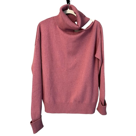 Paige Cutout Turtleneck Wool Blend Raudi Sweater Mesa Rose Medium NWT Chic Fall - Picture 1 of 7